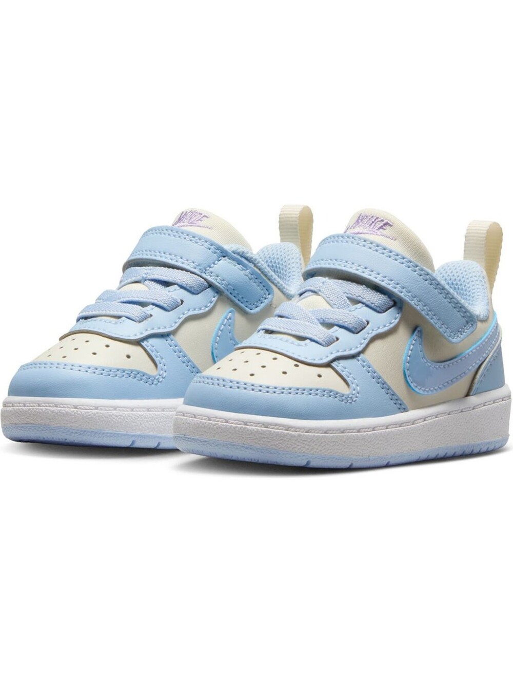 Nike Kids Light Blue and White Velcro Sneakers
